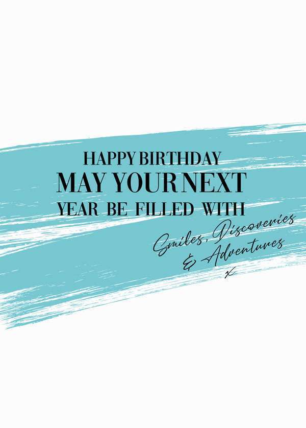 Filled With Smiles, Discoveries & Adventures Birthday Card