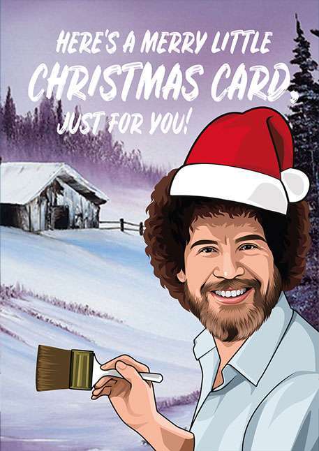 Bob Ross Christmas Card