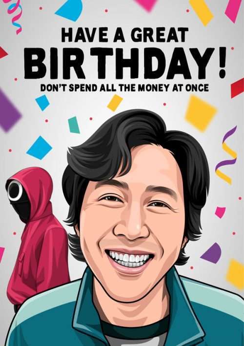 squid game birthday card
