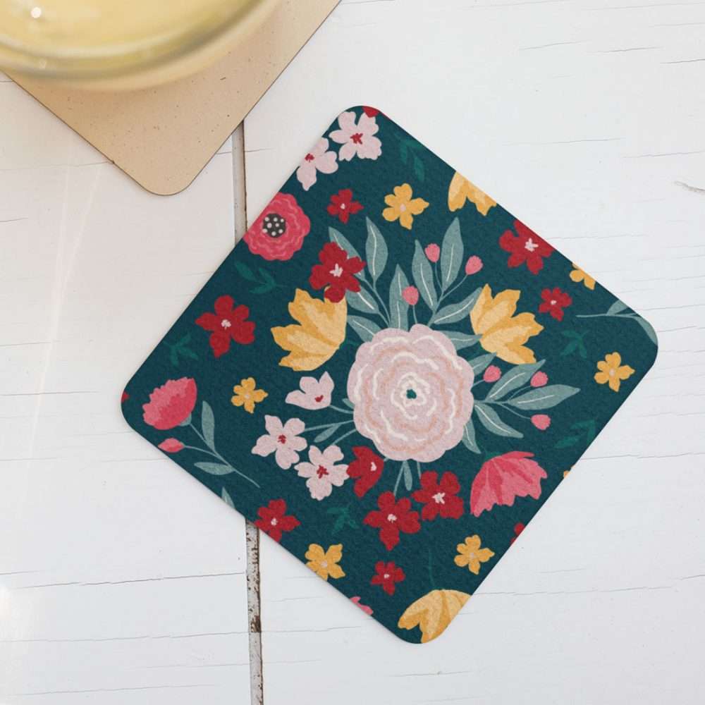Navy Mother's Day Floral Coaster