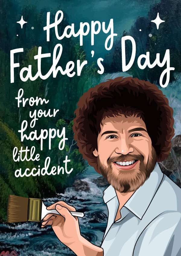Bob Ross Father's Day Card