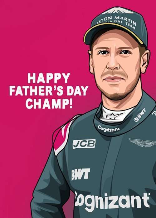Sebastian Vettel Formula 1 Father’s Day Card