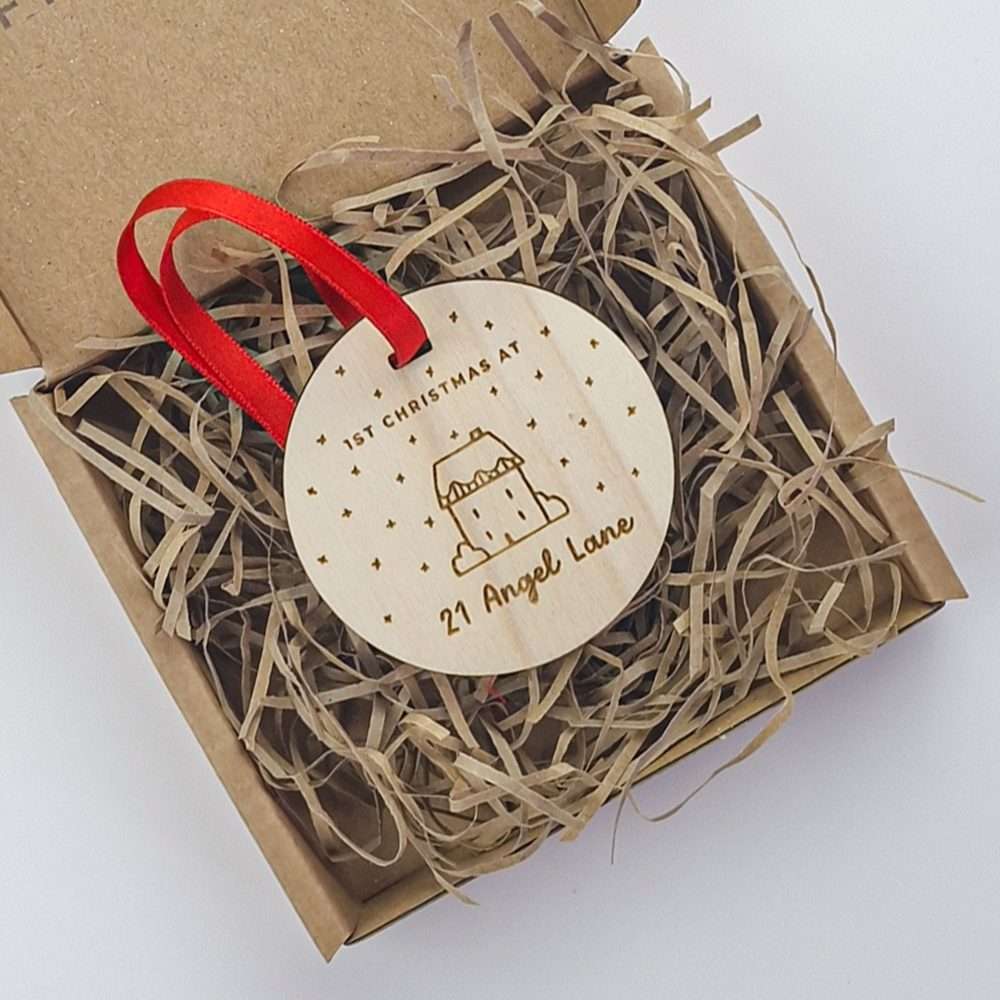 Personalised First Christmas in new Home Tree Decoration