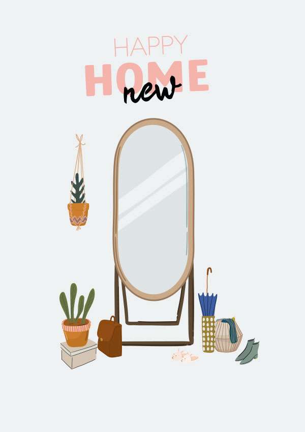 Mirror Scene New Home Housewarming Card