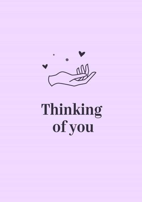 Thinking of you with Single Hand Reaching out Illustrated Card