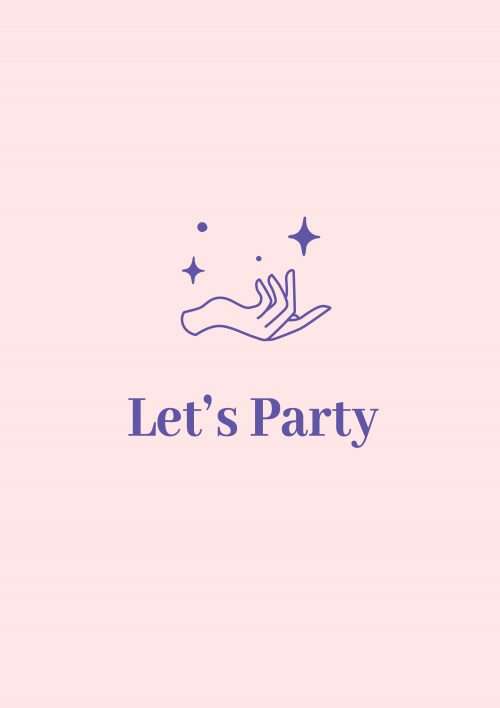 Let's Party with Single Hand Reaching Out Illustrated Card