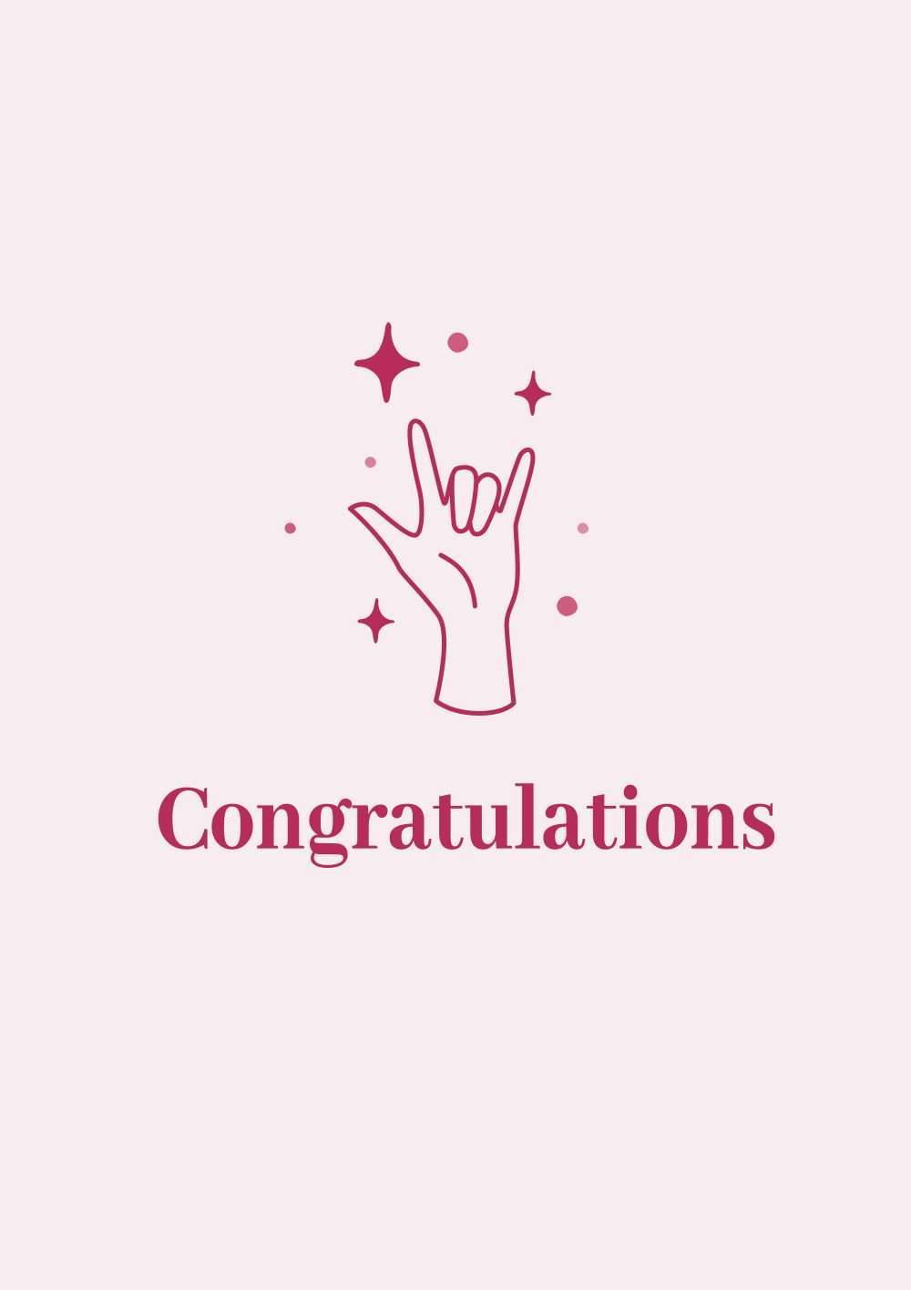 Congratulations with Hand Illustrated Card