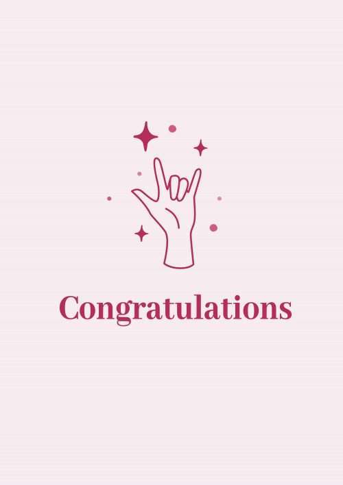 Congratulations with Hand Illustrated Card