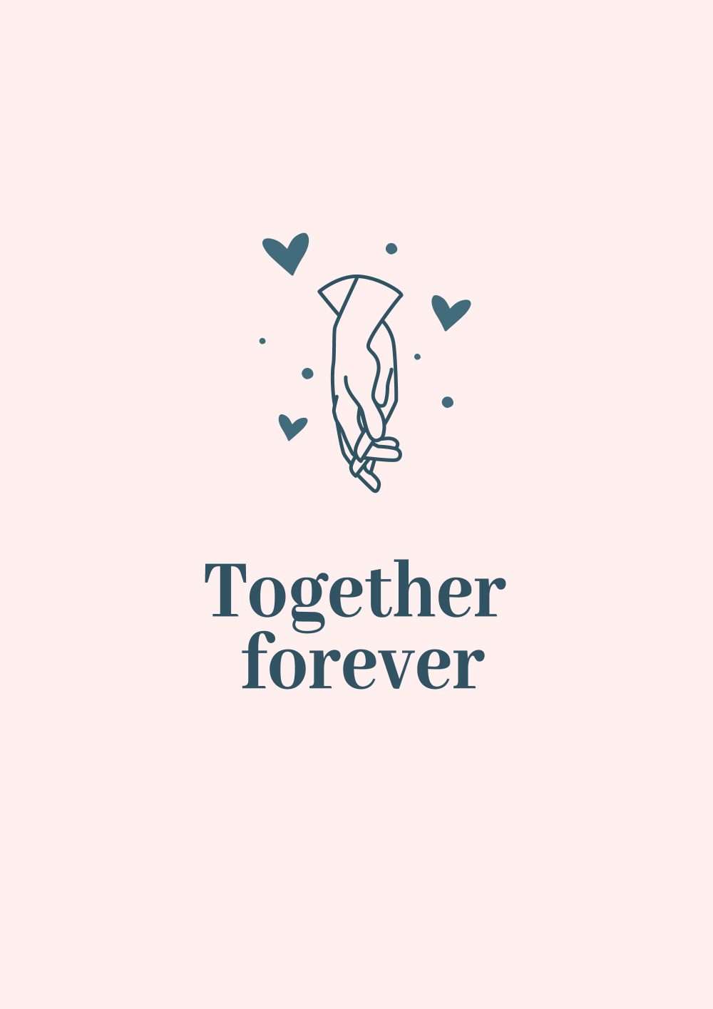 Together forever Hands Holding Illustrated Card