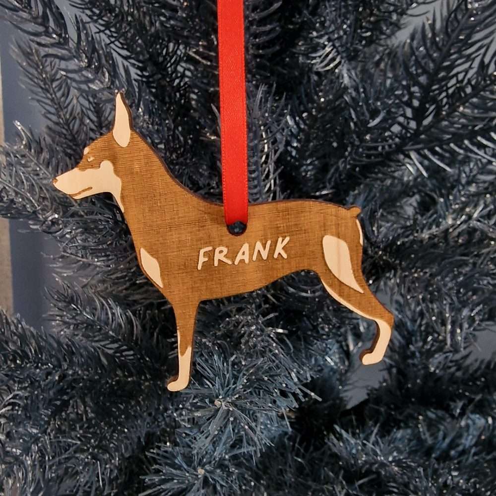 Miniature Pinscher Dog Wooden Christmas Tree Decoration Miniature Pinscher Dog Wooden Christmas Tree Decoration