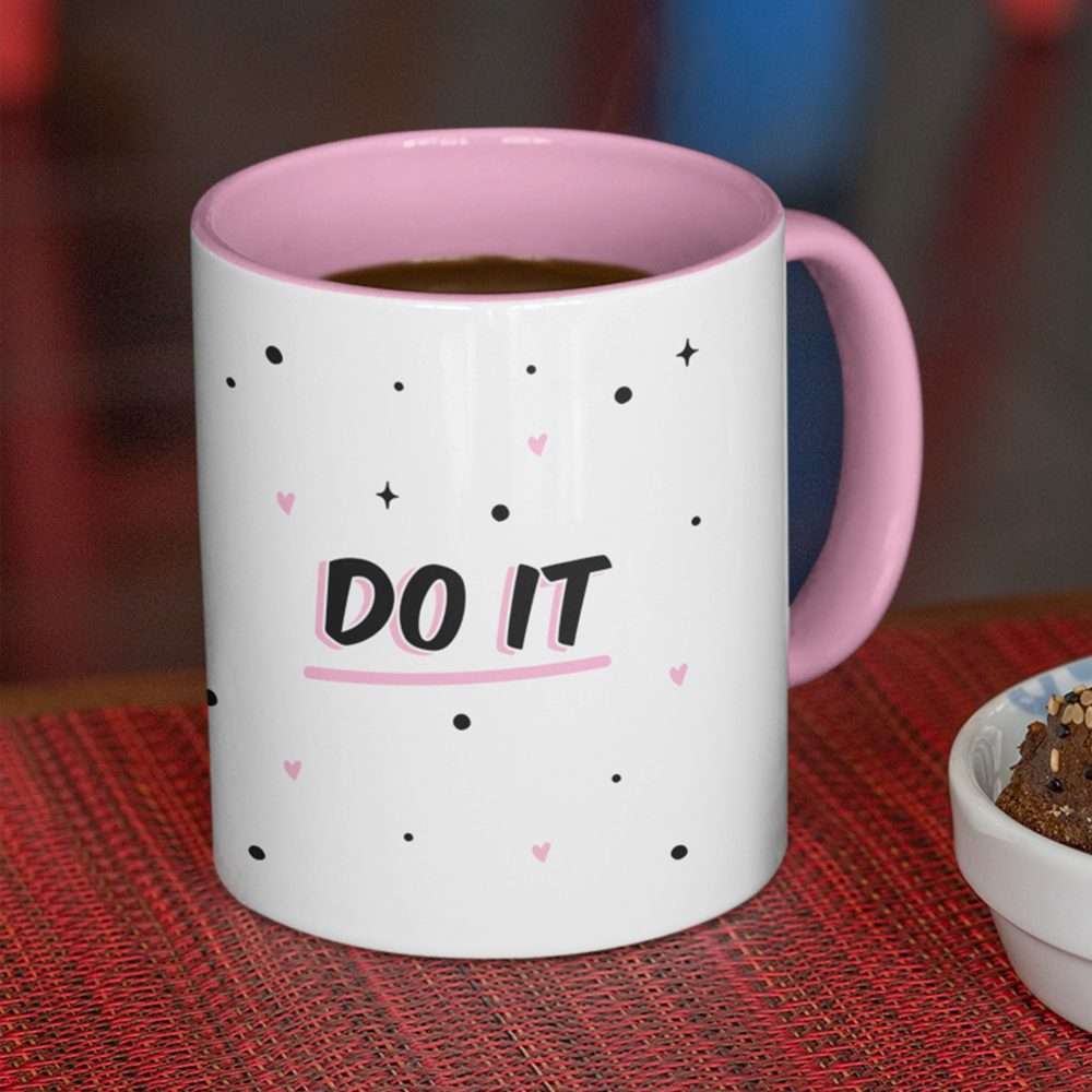 Pink DO IT Polka Dot Mug