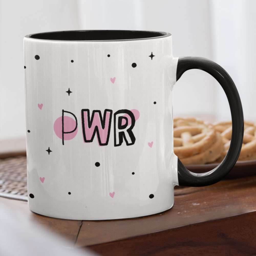 Black Power (PWR) Polka Dot Mug