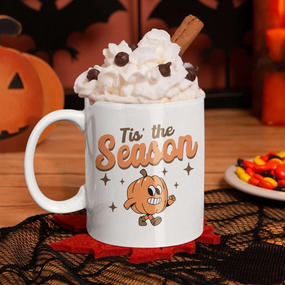 Tis' the Season Pumkin Spice Halloween Pumkin Walking Mug