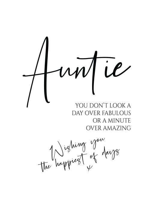 Auntie You don't look a day over.. Birthday Card