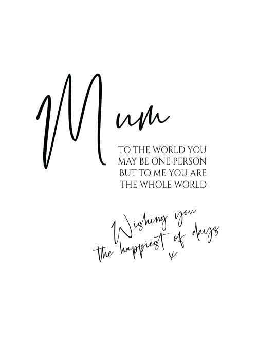 Mum to the world... Birthday Card