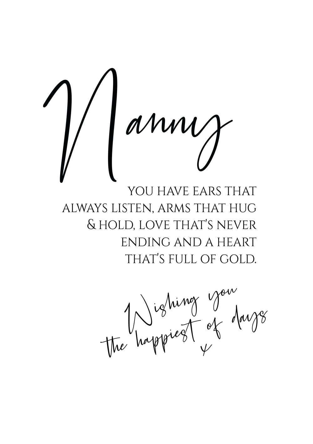 Nanny you have ears that… Birthday Card