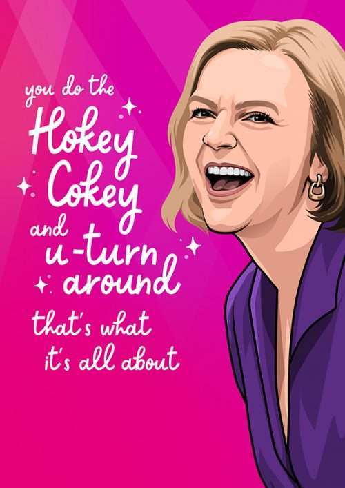 Liz Truss Hokey Cokey Birthday Card