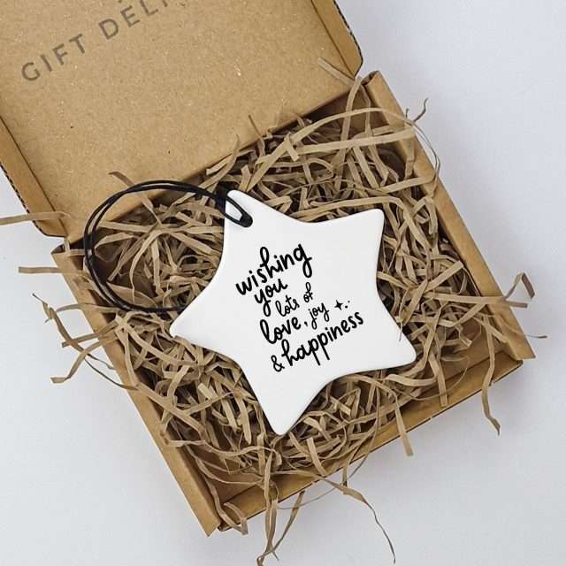 Wishing you lots of Love, Joy & Happiness Christmas Keepsake Decoration