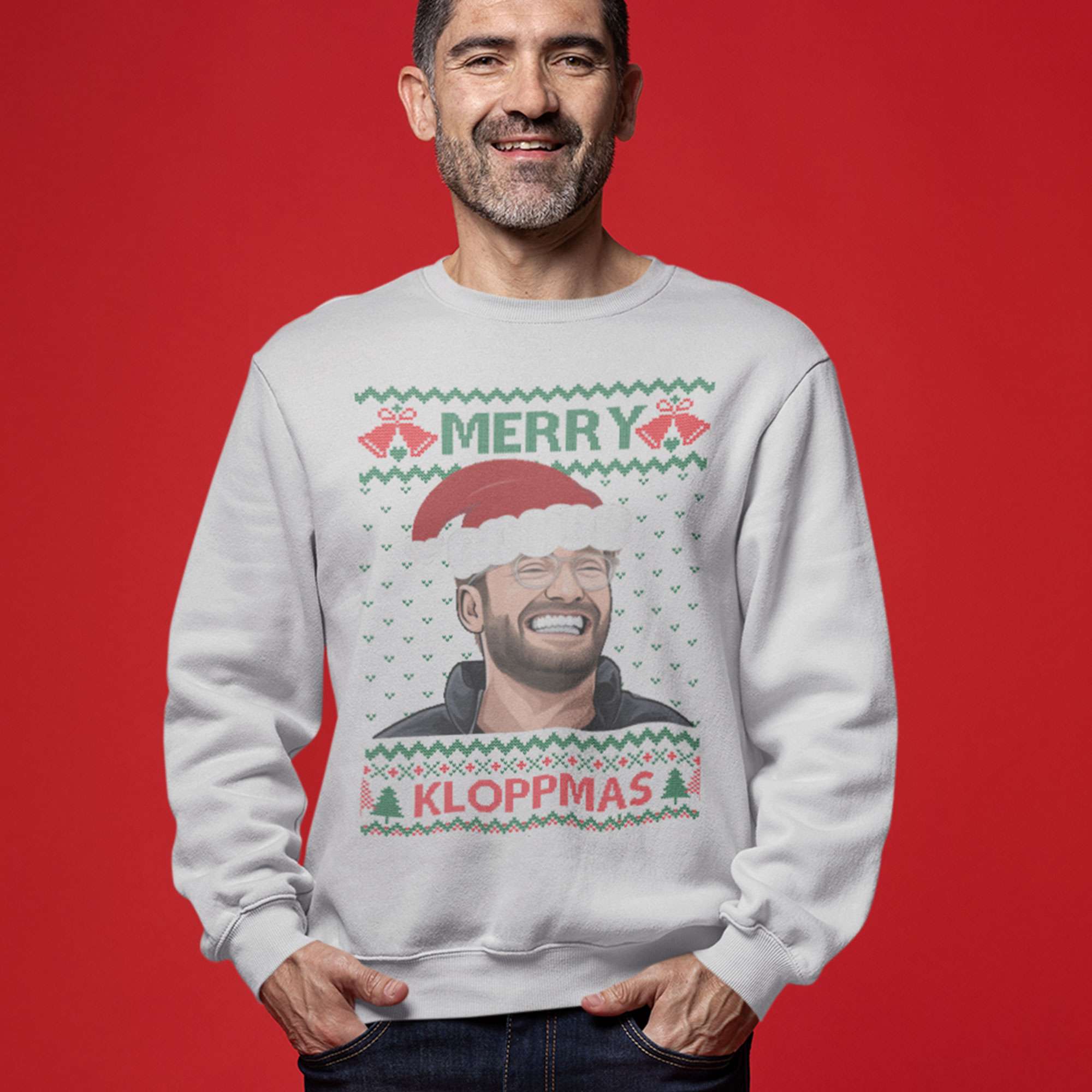 Maglione Natalizio Jurgen Klopp 2022 - Scouser Boss - Uomo Gildan Nero