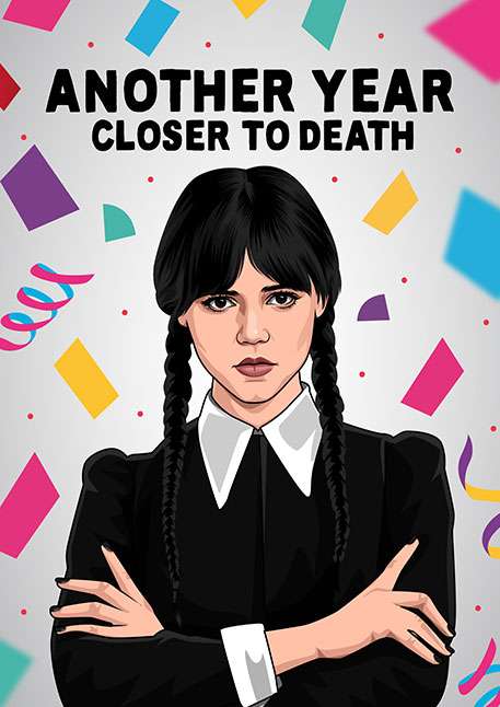 Wednesday Addams Christmas Card Funny 