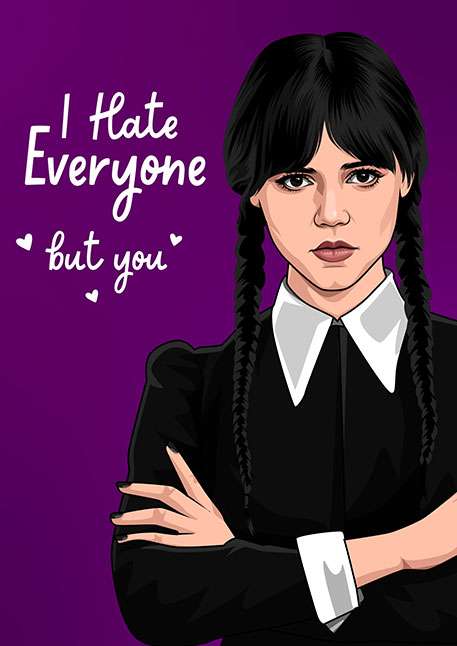 Wednesday from Addams Family Valentine's / Anniversary Card