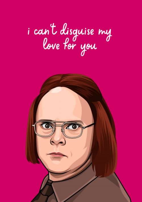 The Office Dwight Schrute in Disguise Valentine's Card