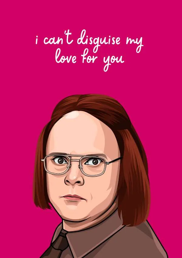 The Office Dwight Schrute in Disguise Valentine's Card - Gift Delivery UK