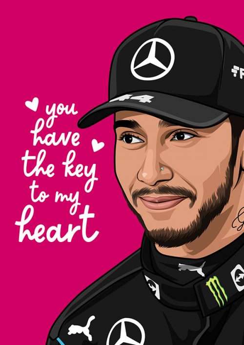 Lewis Hamilton F1 Valentine's Card