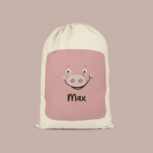 Peter the Pig Personalised Drawstring Bag