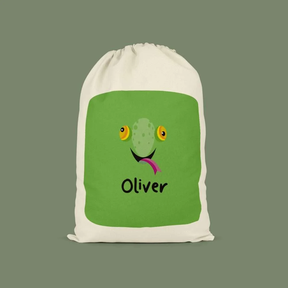 Carley the Chameleon Personalised Drawstring Bag