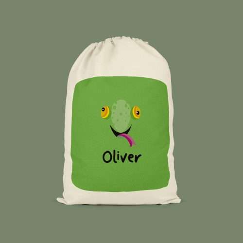 Carley the Chameleon Personalised Drawstring Bag
