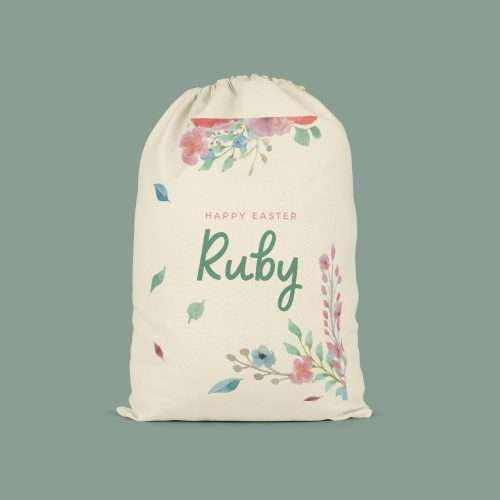 Personalised Cute Childrens Kids Floral Easter Bag