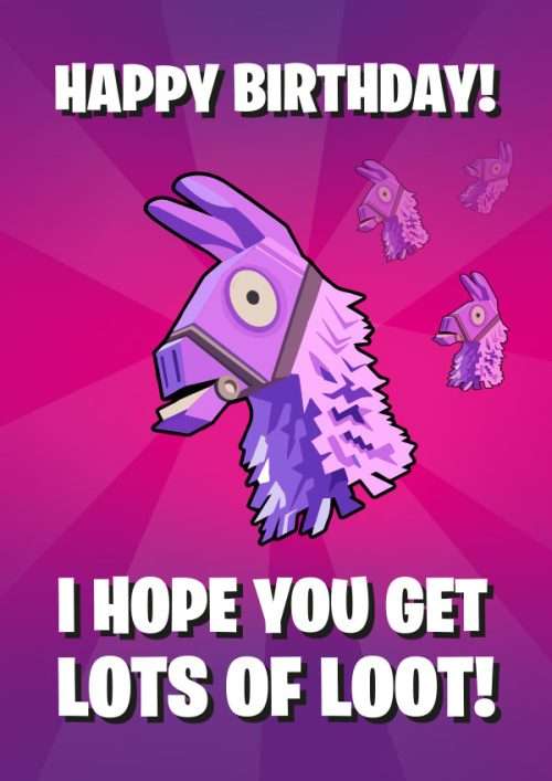 Fortnite Birthday Card