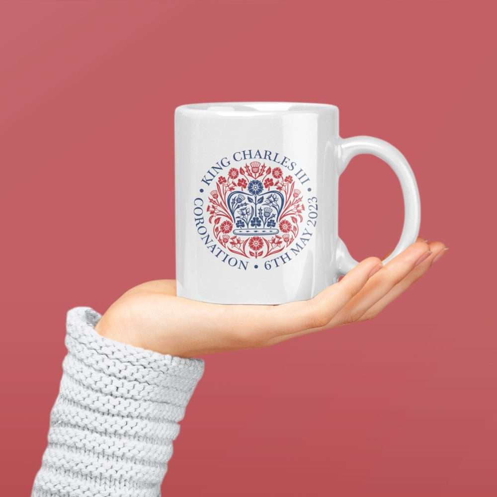 King Charles Official Red & Blue Logo Mug Coronation Souvenir Great Keepsake