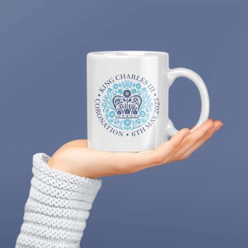 King Charles Official Blue Logo Mug Coronation Souvenir Great Keepsake