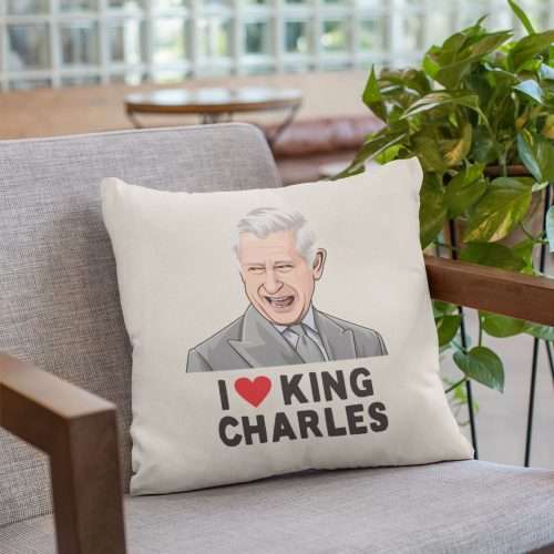 I Love King Charles Cushion Coronation Souvenir Great Keepsake