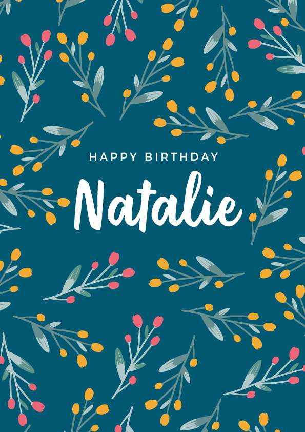 Personalised Floral Melody Tote Happy Birthday Card