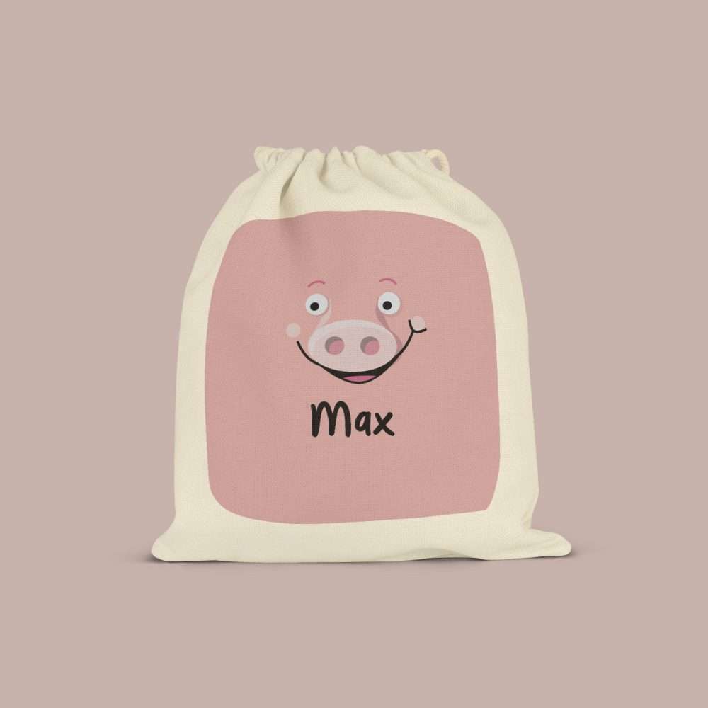 Peter the Pig Personalised Drawstring Bag