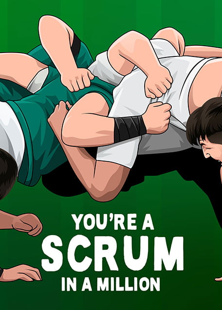 Funny Rugby Scrum Father's Day Card