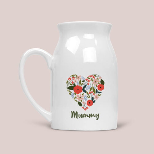 Heart of Love Flower Vase Personalised with Name or Text