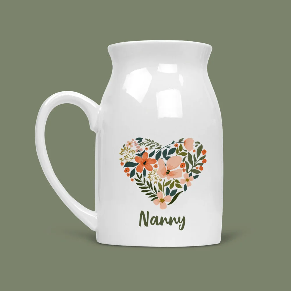 Wild Heart Flower Vase Personalised with Name or Text