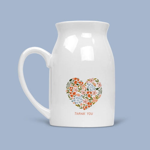 Sweet Heart Flower Vase Personalised with Name or Text