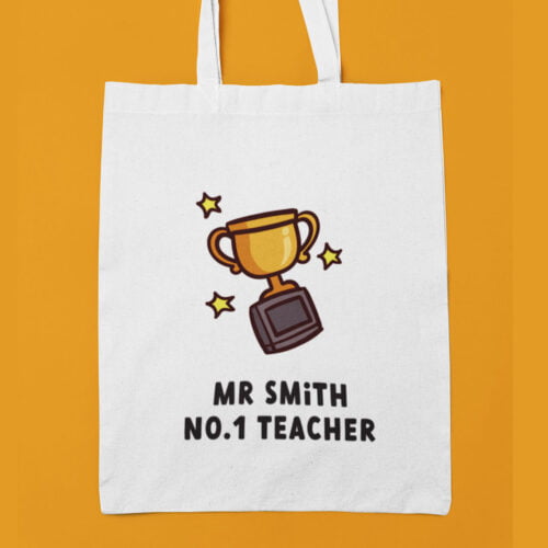 No.1 Teacher Personalised Marking Bag with Teachers Name