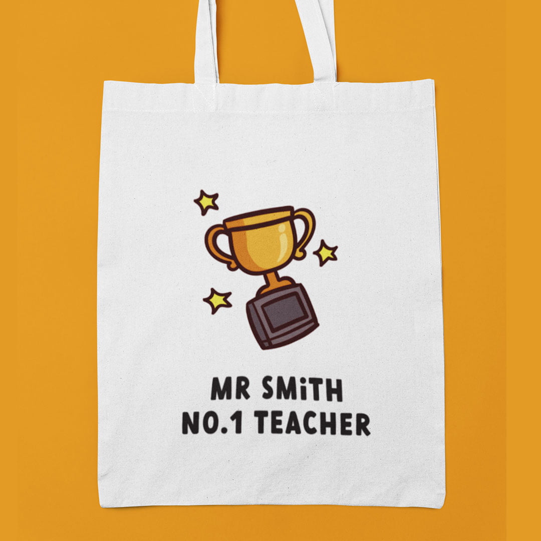 No.1 Teacher Personalised Marking Bag with Teachers Name - Gift Delivery UK