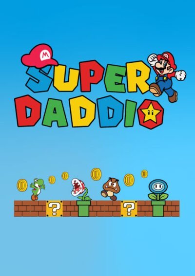 Personalised Super Daddio / Mario Father's Day Card - Gift Delivery UK