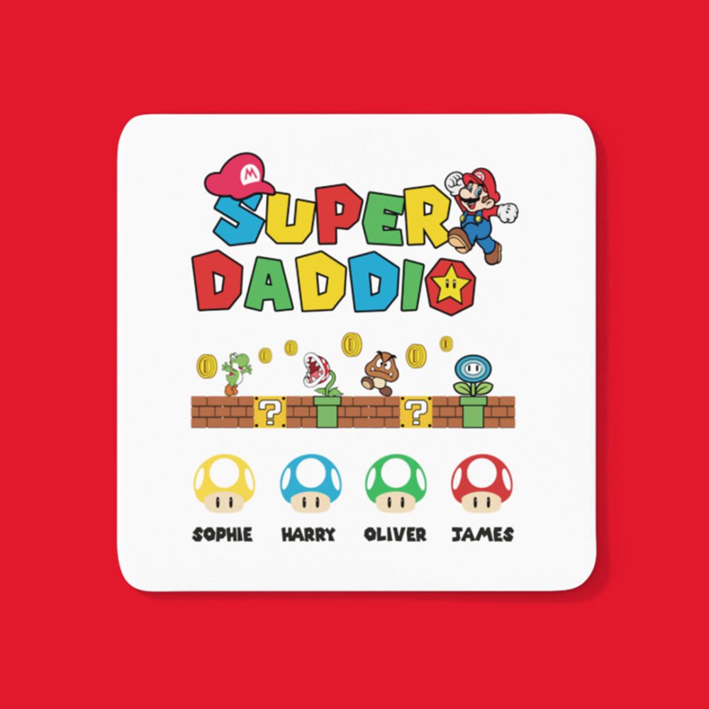 Super Mario / Daddio Personalised Coaster