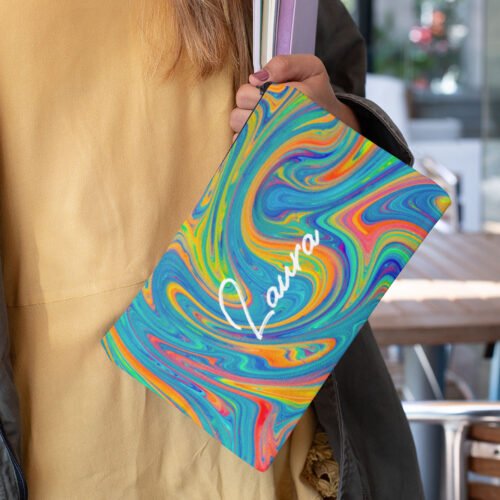 Abstract Paint Swirl Personalised Cosmetic Bag