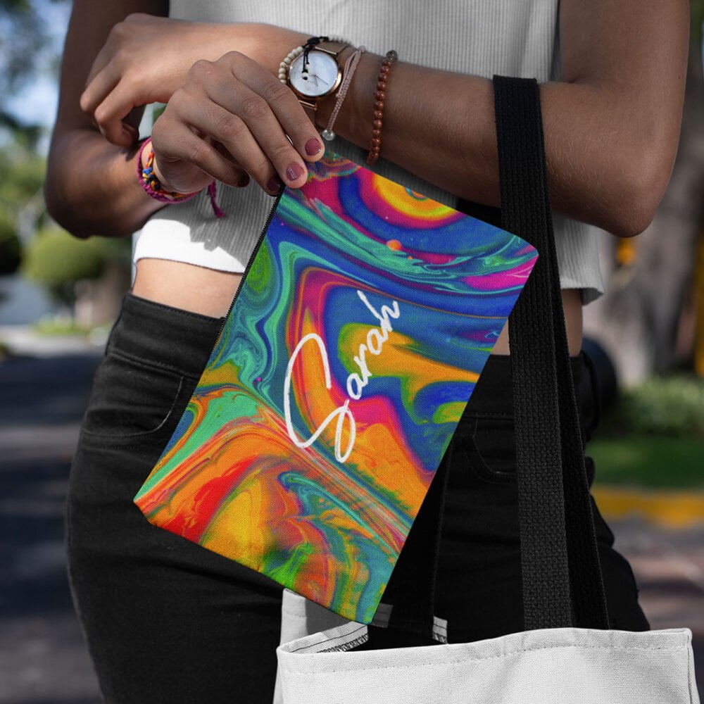 Abstract Painted Swirls Personalised Cosmetic Bag