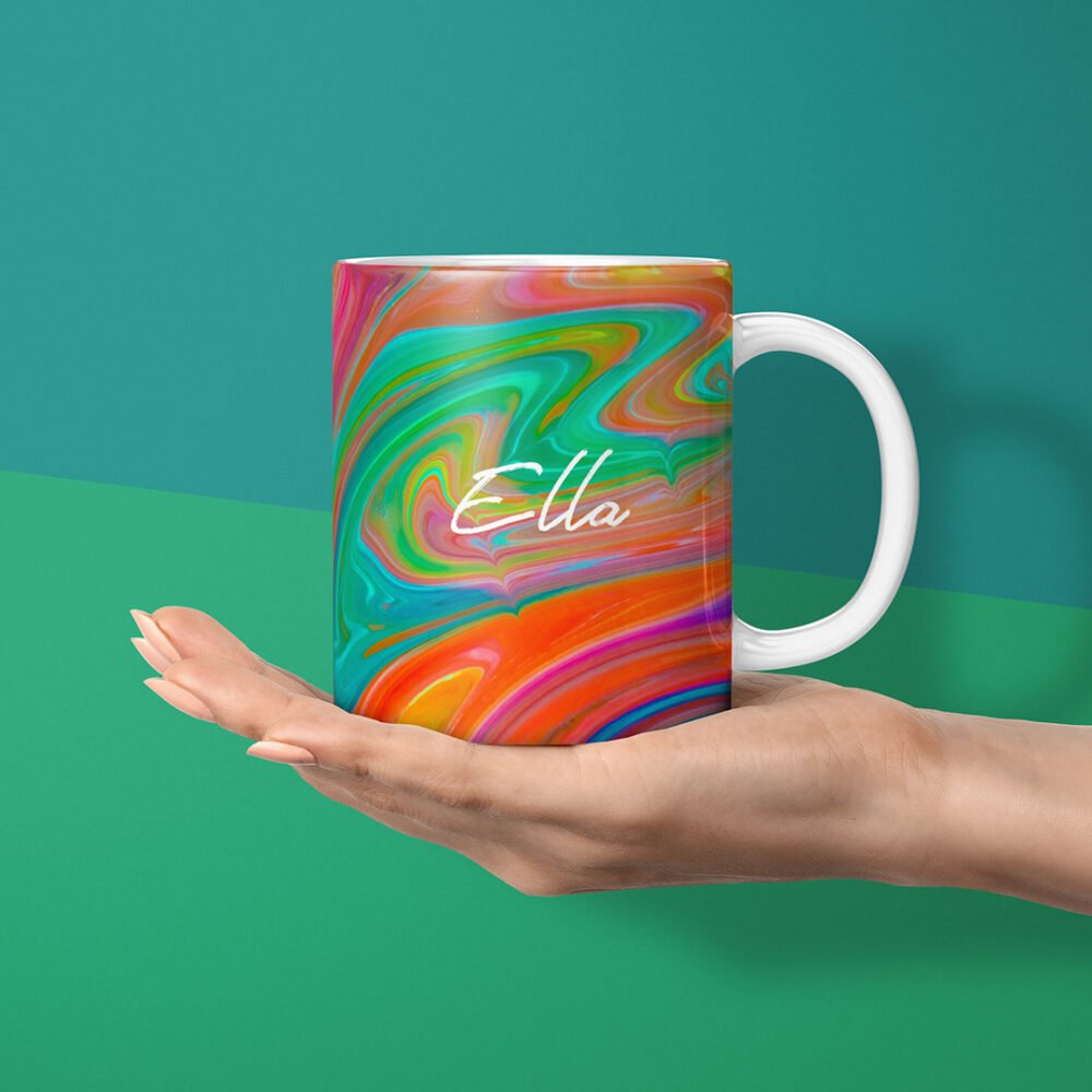 Luscious Love Rainbow Swirl Personalised Mug