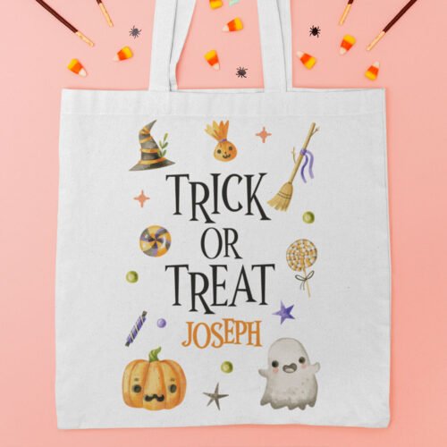 Kids Personalised Halloween Trick or Treat Bag